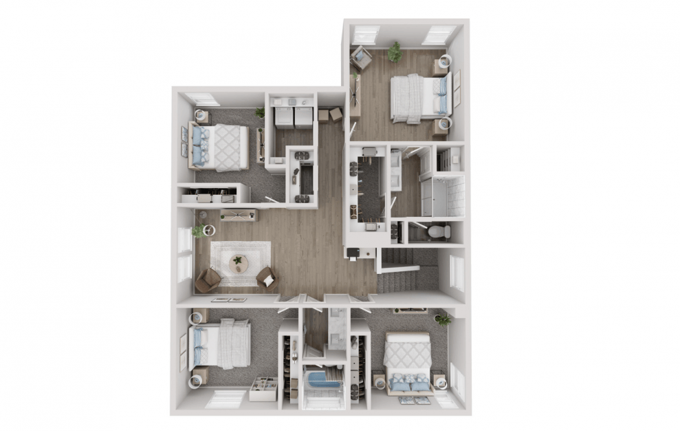 Holly - 5 bedroom floorplan layout with 3 baths and 2461 square feet. (Floor 2)