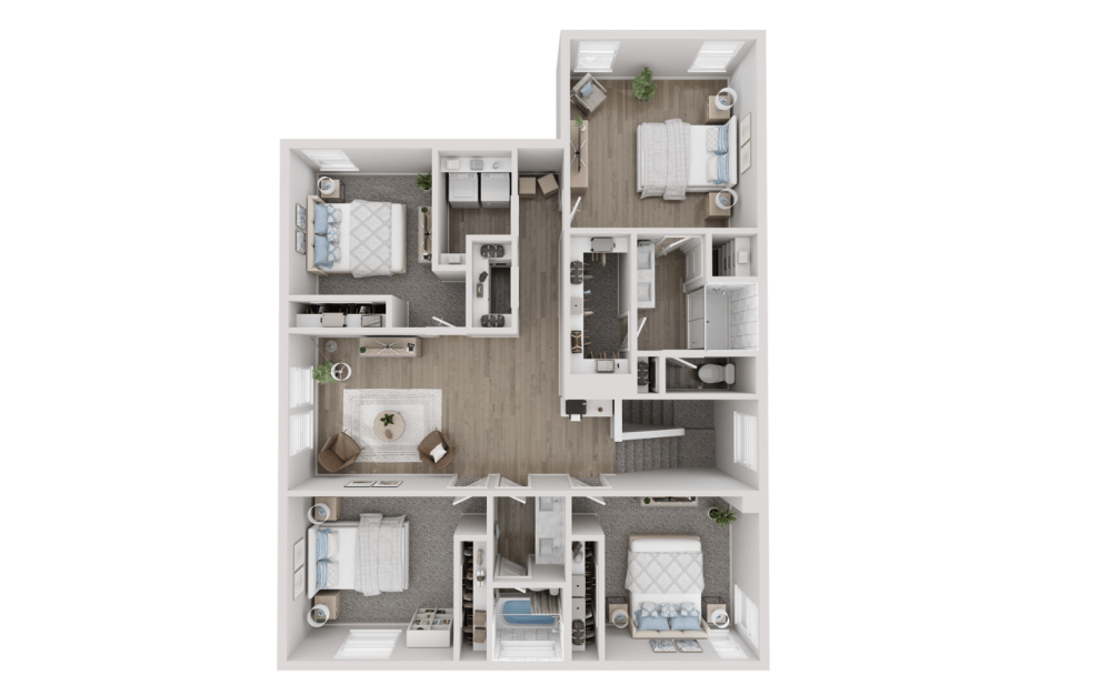 Holly - 5 bedroom floorplan layout with 3 bathrooms and 2461 square feet (Floor 2)