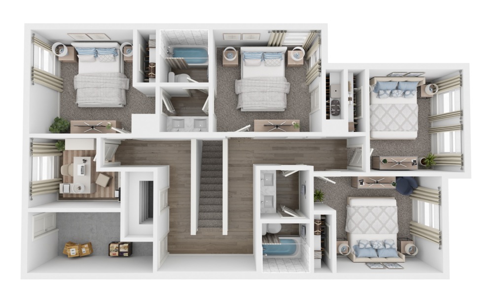 Sage - 5 bedroom floorplan layout with 3.5 baths and 2176 square feet. (Floor 2)