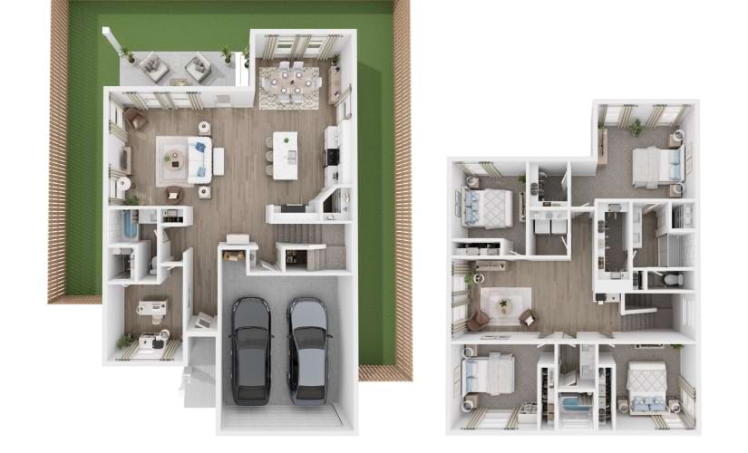 Willow - 5 bedroom floorplan layout with 3 bathrooms and 2461 square feet