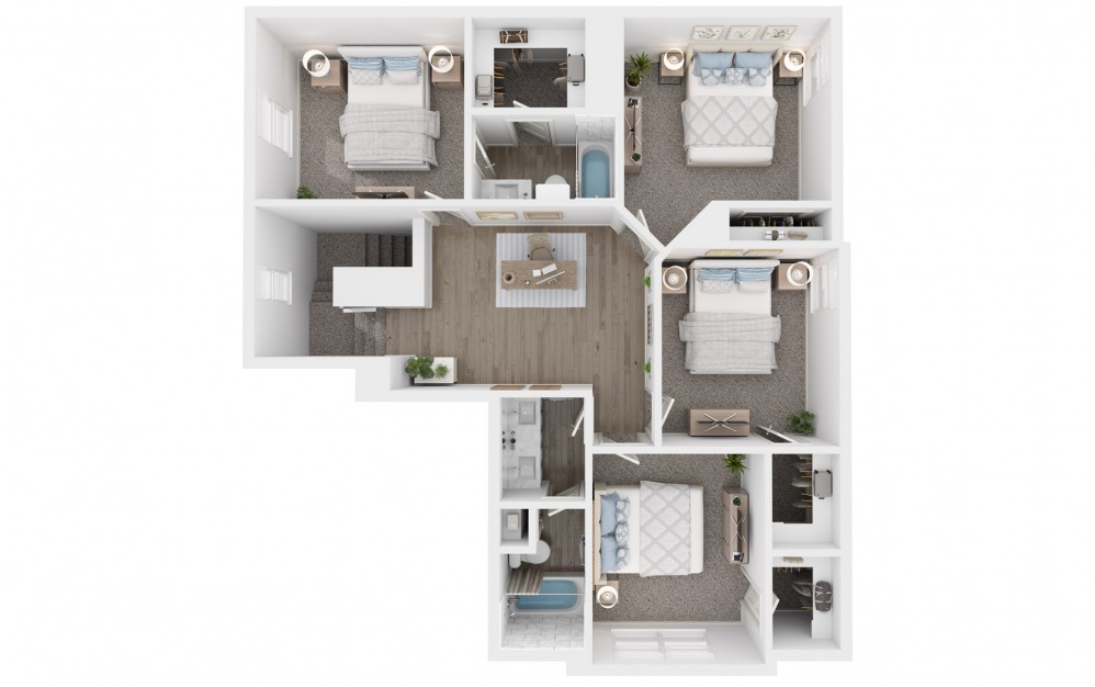 Adair - 5 bedroom floorplan layout with 3.5 baths and 2099 square feet. (Floor 2)