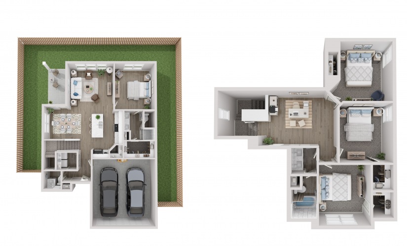 Cypress - 4 bedroom floorplan layout with 2.5 bathrooms and 1804 square feet
